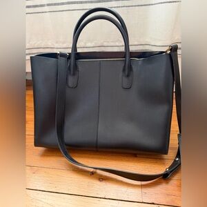 Mansur Gavriel Black Leather Tote Bag